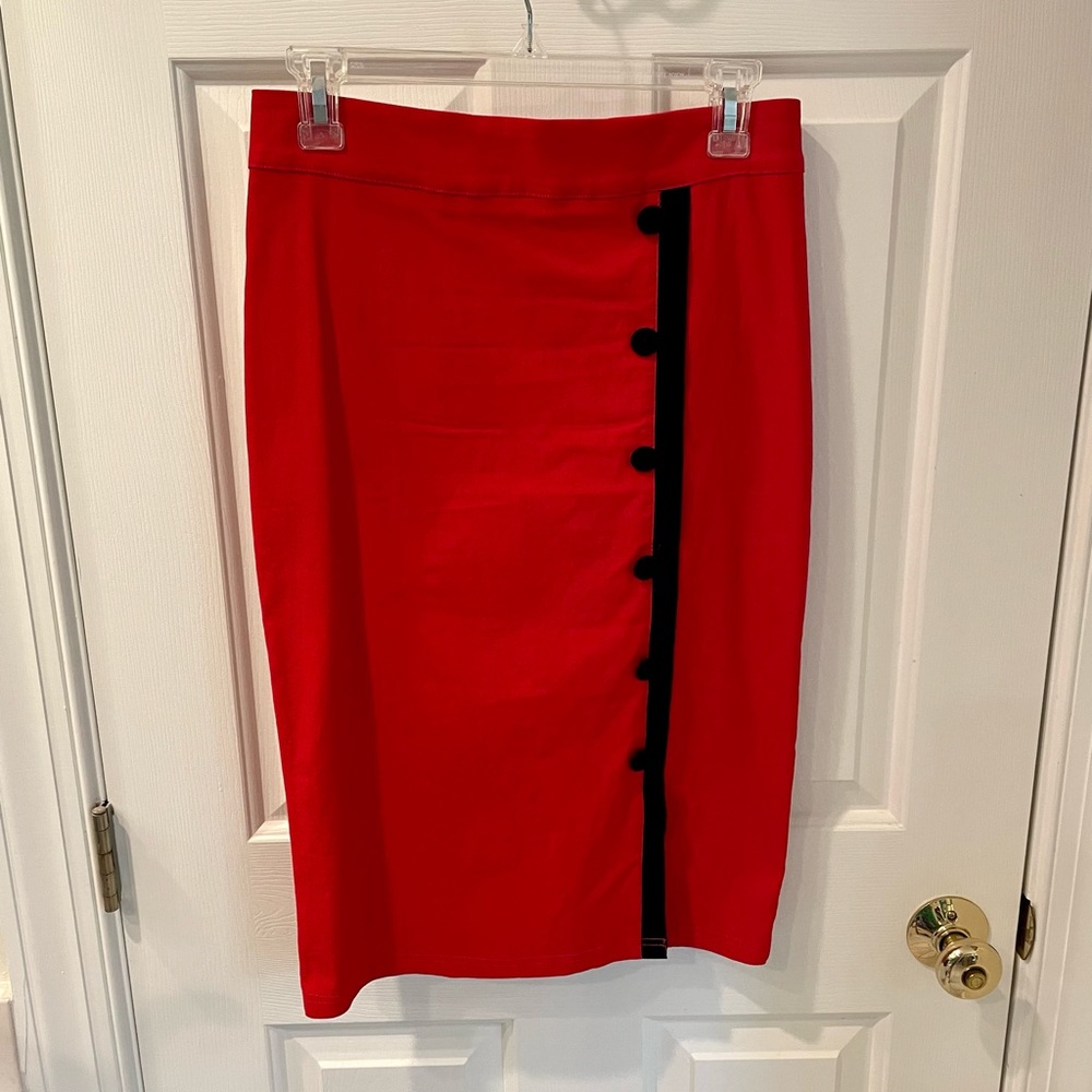 Retro-Style Red Pencil Skirt